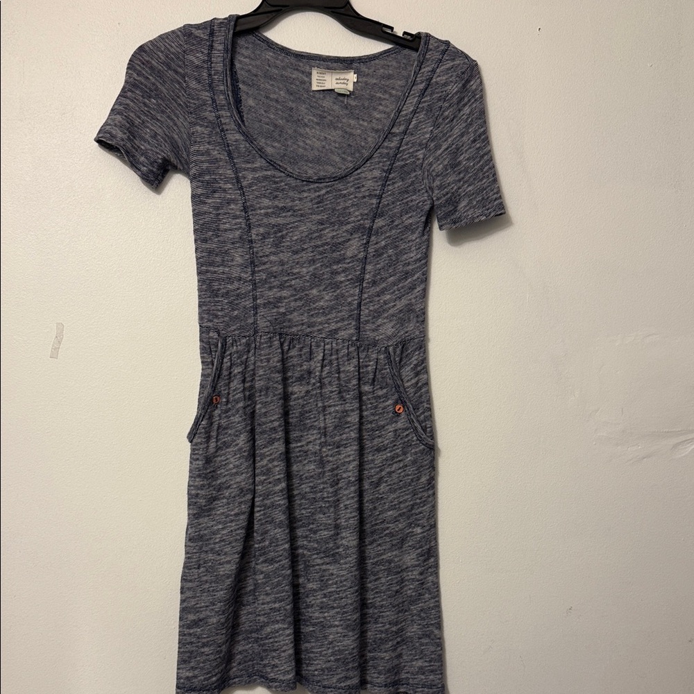 Heathered Blue Short Sleeve Mini Dress